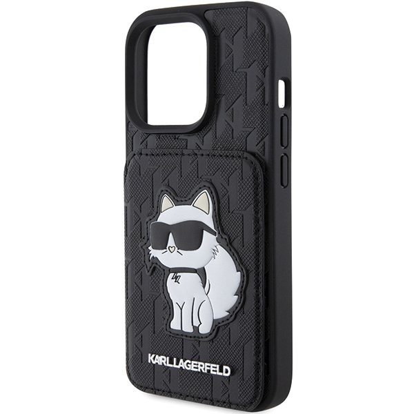 KARL LAGERFELD - Karl Lagerfeld iPhone 15 Pro Max fodral Choupette Saffiano svart