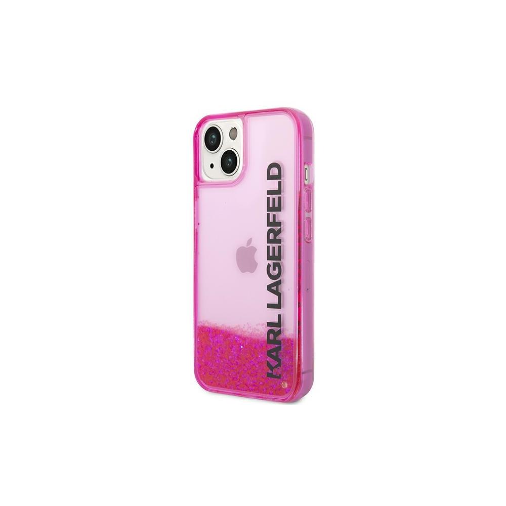Karl Lagerfeld Rosa Glitter Fodral för iPhone 14 Pro med Logo